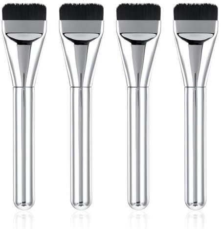 4 Stück Gesichts Makeup-Pinsel,Ymapinc Make up Pinsel Flach Foundation Pinsel Flach Tragbarer Makeup Brush Concealer Brush für flüssige Foundation Creme