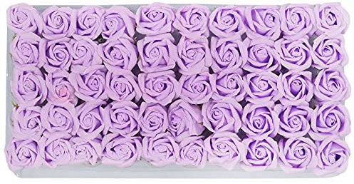 Muuoeou 50 Stücke Blumen Duftende Bad Seife Rose Blütenblätter Pflanze Ätherisches Öl Rose Seife Set Bad Seife Geformte Blütenblätter Hochzeit Geschenke Lila