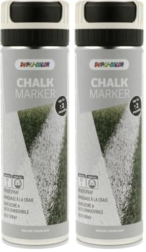 DUPLI-COLOR 133985 Kreidespray weiß 500 ml (Packung mit 2)