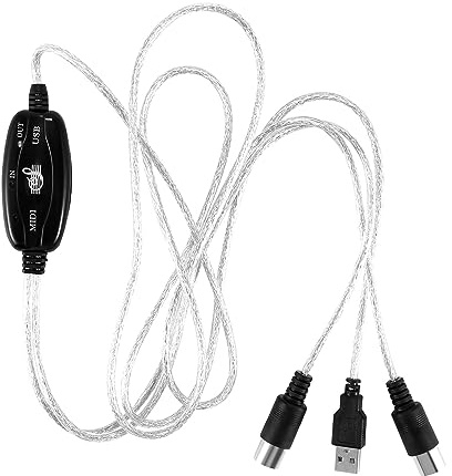 Cpolebev USB IN-OUT MIDI-Kabel-Konverter PC zum Musik-Tastatur-Adapter-Schnur