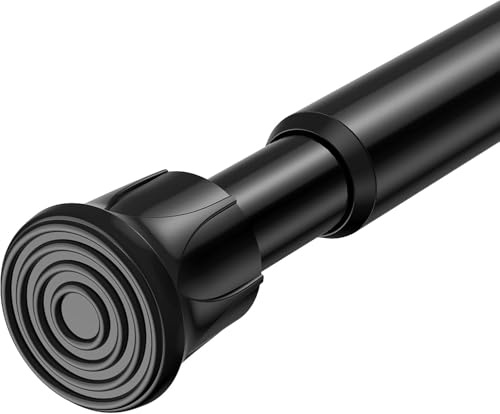 AIZESI Gardinenstange ohne Bohren 70-130cm Schwarz, Ø13mm teleskopstange | Klemmstange für Gardinen Stabile Teleskopstange, Rutschfeste Spannstange für Bad, Küche, Fenster, Schrank, Duschvorhang