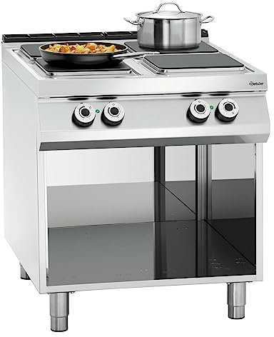 Bartscher 4 Platten Elektroherd 900 Master mit offenem Unterbau Gastronomiebedarf