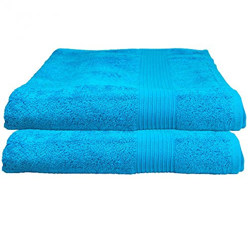 Julie Julsen 2er Pack Duschtuch 23 Farben erhältlich weich und saugstark 500gsm Öko Tex Türkis 70 x 140 cm