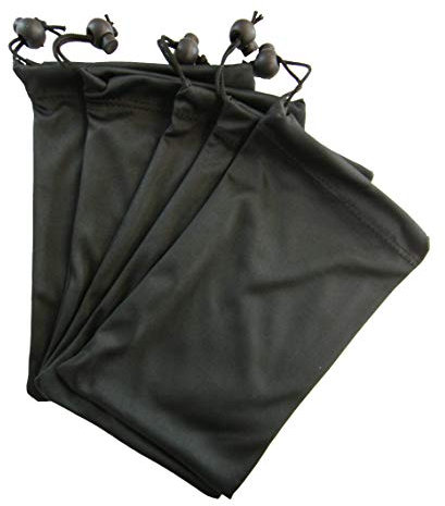 Ed Hicks 10* Soft Microfiber Glasses Storage Pouch – 12 x 19cm – Sunglasses Drawstring Bag – Black