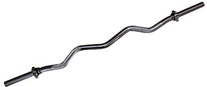 Curlstange, 120 cm lang, Durchmesser 30mm, Gewicht 6 kg, verchromt und gerendelt mit Sternverschluss