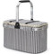 HappyPicnic 25L isolierte Kühltasche mit faltbarem Aluminiumgriff, Picknickkorb mit wasserdichter Picknickdecke für Outdoor-Camping (Streifen)