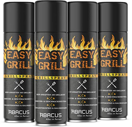 ABACUS® Trennspray Grill, Grillspray, Antihaftspray, Antihaft-Trennspray, Grilltrennspray, Grillrostspray, Anti-Haft Grillspray, Grill-Trennspray – Trennspray Grill 4X 200 ml (7625)