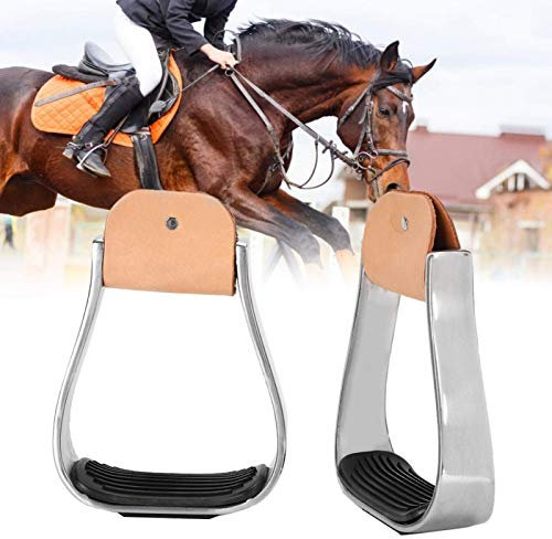 Western Horse Sattel, Aluminium Western-Pferde-Sattel, Gepolsterte Western Steigbügel, rutschfeste Reitbügel für Pferde