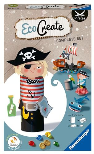 Ravensburger EcoCreate 18130 - Pirates - DIY Bastelset für Kinder ab 6 Jahren