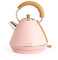 CREATE/KETTLE RETRO L/Elektrischer Wasserkocher Pastellrosa/Schnelles Aufkochen, Fassungsvermögen 1,7L, Abschaltautomatik, Anti-Kalk-Filter, Wasserstandsanzeige, Ø19cm, 2200W