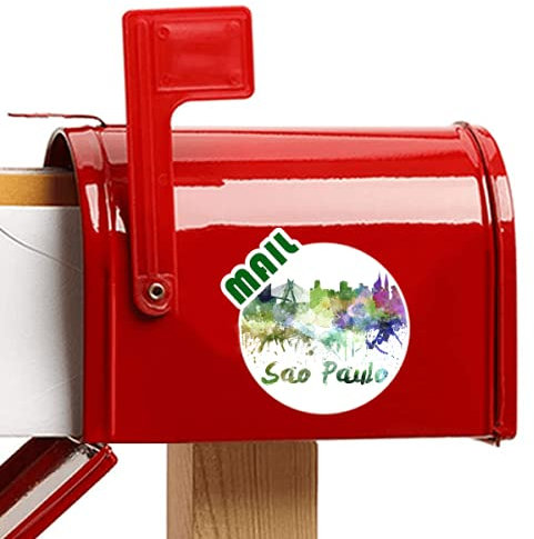 Beauty Gift Sao Paula Brasilien City Aquarell Aufkleber Briefkastenaufkleber Kleber