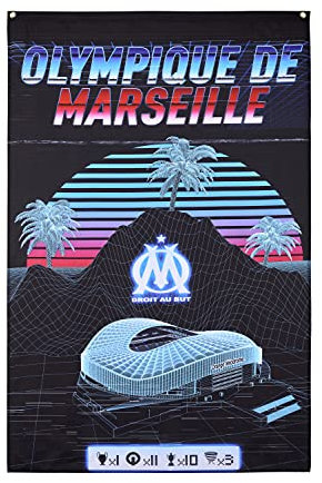 OLYMPIQUE DE MARSEILLE Drapeau Om - Collection Officielle 150 x 100 cm