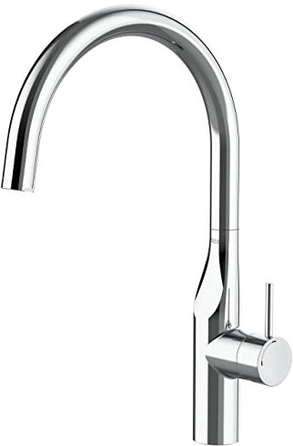 Roca A5A844DC00 Mezclador Cocina, Caño Curvo, Glera, Cromo