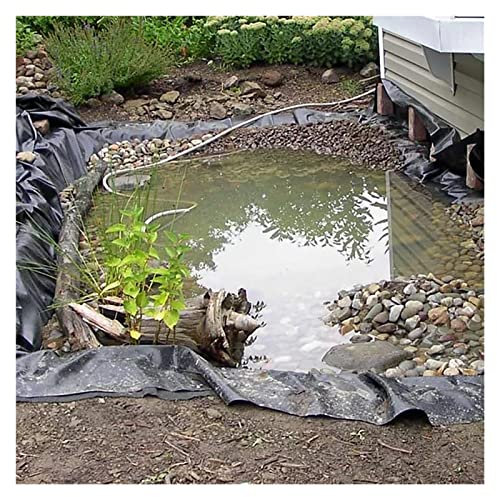 DYXJB Teichfolie 2x3m Bachlauf Teich Dauerhaftes, Undurchlässiges, Hochbelastbares HDPE, Landschaftsbau, Schwimmbäder, Künstliche Seen (Color : Black, Size : 5x9m)