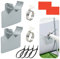 Lot de 2 supports tuyau piscine avec 2 rubans 4 attaches câble et 2 colliers serrage support tuyau piscine hors sol pour un diamètre intérieur de 3,8 cm empêchant l'affaissement des tuyaux (Gray)