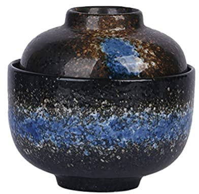 Cabilock Bols de Riz de Style Set Miso Soup Bowl avec Bol de Nouilles de Couvercle pour Les Cuisines Udon Soupe Et Asiatiques