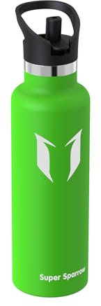 Super Sparrow Botella Agua Acero Inoxidable - Botellas Termica 750ml - Sin BPA - Termo Cantimplora con Pajita Vacío, para Deporte, Viaje, Escuela, Exterior, Oficina, Gimnasio