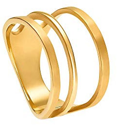 Heideman Ring Maddox Herren aus Edelstahl gold farbend Herrenring für Männer vergoldet poliert