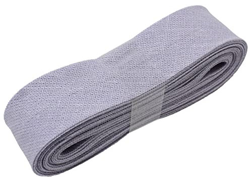 3 Meter Schrägband 20mm Breite in Unifarben - Biasband - zum Einfassen oder Verzieren von T-Shirts, Tischdecken, Deko und vieles mehr - grau (42)