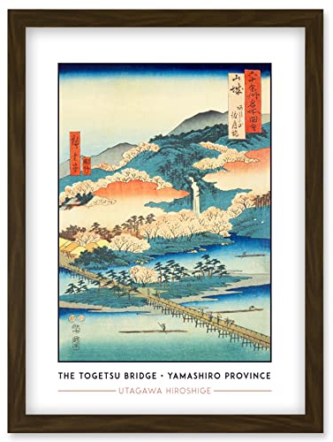 Wee Blue Coo The Togetsu Bridge in Arashiyama Yamashiro Province Utagawa Hiroshige Japanese Woodblock Classic Collection Artwork Framed Wall Art Print A4