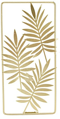 Ejoyous Gold Blatt Wanddeko Metall, 3D Blätter Wandbild Terrassendeko Wandrelief Abstrakt Loft Wandobjekt, für Wohnzimmer Badezimmer Dekoration Designer