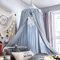 Surwin Betthimmel Madchen Jungen Babybett Doppelbett, Moskitonetz Baldachin mit Kugel Kinderzimmer Einzelbett Himmel Schlafzimmer Dekoration Spielzelte Kinder Geschenk, Ohne Bohren (Blau)