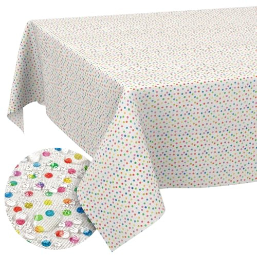 Stoff Tischdecke Tischwäsche Textil Tischtuch Baumwolle Polyester Gewebe abwaschbar pflegeleicht, in rund oval eckig Mimi 240x140cm Schnittkante