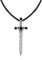 GAVU Collier Cordon Cuir Noir Pendentif Épée Acier Inoxydable Homme 50cm