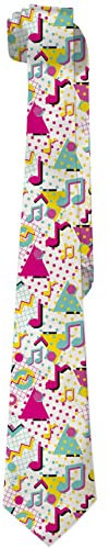 XVBCDFG Lustige Herren-Krawatte, 80er-/90er-Jahre-Musik-Krawatte, Geschenkidee für Geburtstag, Weihnachten, 80er 90er Jahre Musiknoten, One size