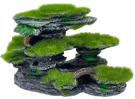 F Fityle Aquarium Vue sur Pierre résine Aquarium décoration Betta grottes rocaille Paysage, Roche Grotte pour Poissons, Rocaille