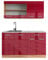 Vicco Singleküche R-Line, Bordeaux Hochglanz/Goldkraft Eiche, 140 cm, AP Marmor