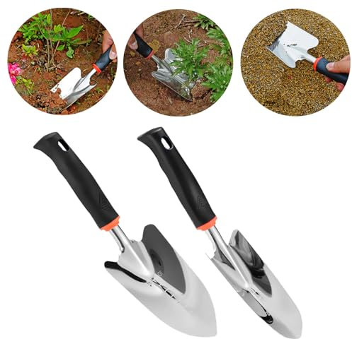 Gartenschaufel Blumenkelle Pflanzschaufel Garten Schaufel Handschaufel Kinder Klein Kleine Mini Spaten Gartenzubehör Gartenhelfer Gartenwerkzeug Set, 2 Stück