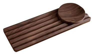 JUTSTJUKO Pen Holder Wave Pen Tray Wooden Desk Organizer,Pencil Holder,Fountain Pen Tray,Pencil Organizer Pen Organizer for Desk (Walnut)