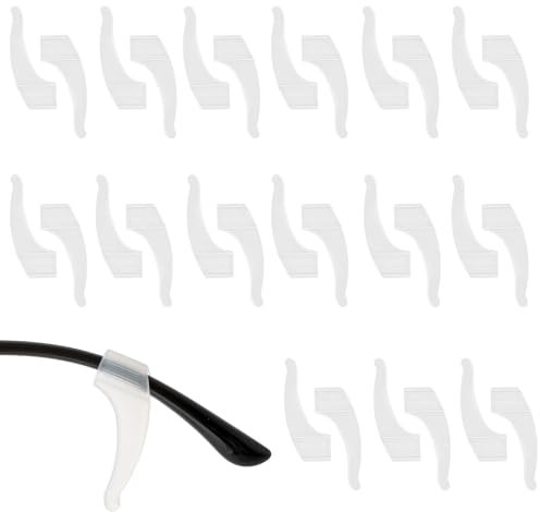 WLLHYF 15 Pairs Anti-slip Eyeglass Ear Grips Hook Comfortable Sport Silicone Eyewear Retainers Strap Temple Tip Elastic Holder Ear Cushion Gripper Accessories for Glasses(Clear