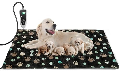 GOLOPET - Extra Large Dog Heating Pad, 47 x 30, Water Resistant, Smart Thermostat Switch, Pet Heating Pad, for Childbirth