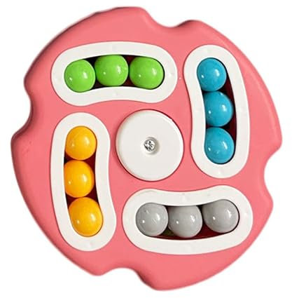 Pezicco Cubo di Rubik,Rompicapo Sequenziali Bambini Montessori Educazion Giocattol Educativi Fingertip Cube Magico Quadrato Punta Delle Dita Giroscopio Fagioli Perline Rotanti (Rosa)
