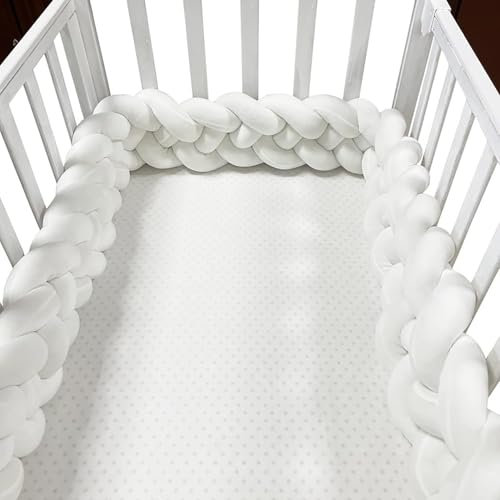 PTKG Bettschlange Geflochten,Bettschlange Geflochten Kopfschutz,Seitenschläferkissen,Bettschlange Für Seitenschläferkissen,Bequem Zierkissen Nestchenschlange,Nestchen Babybett Umrandung,A09,3m