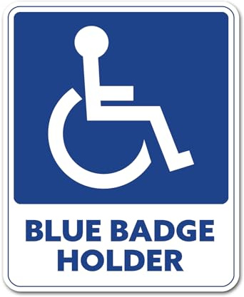 2 x 10cm Disabled Static Vinyl Stickers - Blue Badge Holder Disability Hidden Disabilities Mobility Car Sticker (Window Cling) #82432
