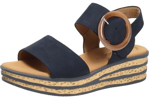 Gabor Damen Plateausandalen, Frauen Sandalen,Dicke Sohle,Sommerschuhe,Freizeitschuhe,offene Schuhe,Strandschuhe,Blue (So.Blue),35 EU / 2.5 UK