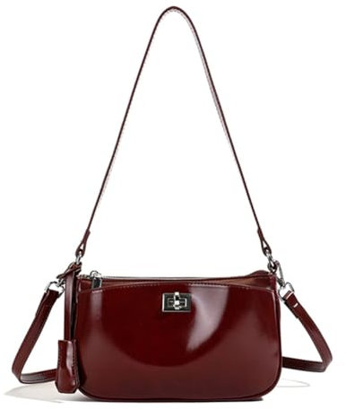 Fiorky Borsa a tracolla elegante da donna in PU Tracolla regolabile Borsa da pendolarismo alla moda Chiusura con cerniera e cerniera Borsa a tracolla semplice Borsa da viaggio all'aperto (Vi