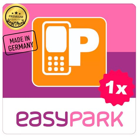 EASYPARK Easy Park Hinterglasaufkleber – Parkvignette Sticker Auto Aufkleber (5,7 x 5,7 cm) für Windschutzscheibe | App-Parken, Auto Vignette Innenaufkleber |Made in GERMANY (1)