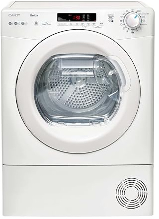 Candy Smart CR EH8N1DE-S Asciugatrice a Pompa di Calore, 8 kg, Carica Frontale, Connettività NFC, Woolmark Certification, 85 x 59.6 x 60.7 (A x L x P cm), Bianco- Classe E