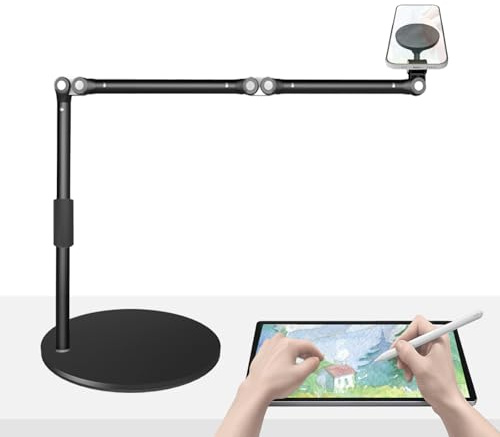 HIBORI Overhead - Trípode magnético para iPhone, 45 cm de largo, soporte de teléfono móvil para filmar, ajustable y mesa de trípode para teléfono móvil, adecuado para transmisiones en directo