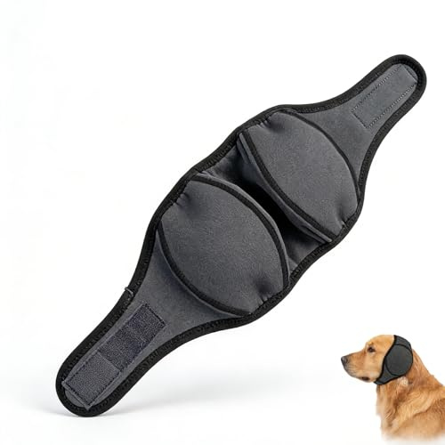 Cloxtralon Ohrenschutz Hund für Silvester Lärmschutz - Gehörschutz für Hunde mit Schalldämmung Verstellbar Beruhigung Angstlinderung (Schwarz/M)