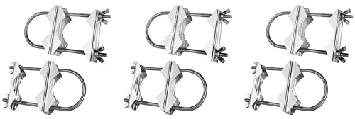 Wesafrae 3X Double Antenna Mast Clamp V Jaw Block with U Bolts Heavy Duty Anti-Rust Mast to Mast Mount Bracket Kit for TV,CB,Ham