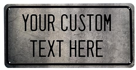 Placa metálica personalizada con letras en relieve – Cartel retro brillante con texto propio, 12 colores, decoración para puerta, pared, hogar o negocio, 15x30 cm