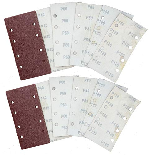 Hook/Loop 1/3 Sheet Sanding Sander Sandpaper Pads 20 Pack Mixed Grit 40 240