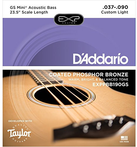 D 'Addario exppbb190gs 37–90 Taylor GS Mini Maßstab Phosphor Bronze COATED Akustik Bass Saiten
