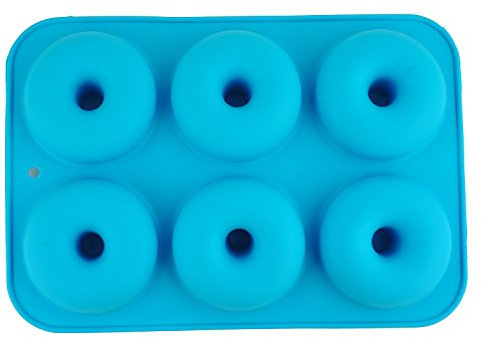 Selecto Bake Moldes de silicona para donas, grandes, antiadherentes, 6 cavidades, para donas, bagels, muffins, galletas, donas y utensilios para hornear.