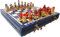 Master Of Chess Large Matryoshka 42 x 42 cm Holz handbemalt dekoratives Schachspiel für Erwachsene und Kinder (BLAU)